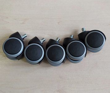 Колесам обгумовані для офісного крісла з різьбою M10X10. (5 штук) покриття поліуретан 00908 фото